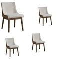 thumbnail image 1 of Set of 4 Boucle, Velvet Finish Side Chair, Modern Upholstered Dining Chair with Solid Rubberwood Legs (Walnut), 1 of 11
