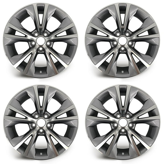 Set of 4 Brand New 18" 18x7.5 Alloy Wheel For Toyota Hinghlander 2014-2019 Machined Gray OEM Quality Replacement Rim