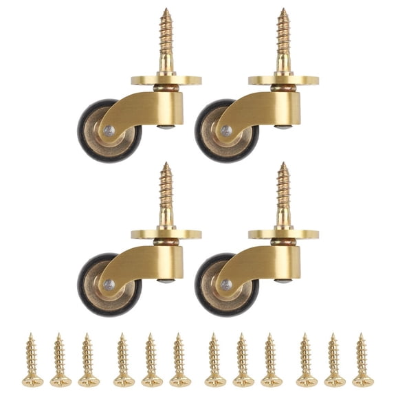 Set of 4 Brass Casters 360 Rotation Silent Bearings Heavy Duty Furniture Wheels