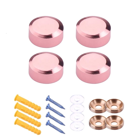 Set of 4 Brass Rose Gold Mirror Fasteners Portable for Interior Designs Projects