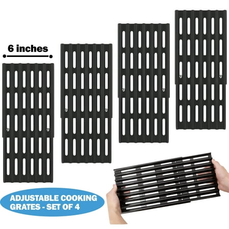 Set of 4 Brinkmann Grill Parts Pro Adjustable 6 inch Universal Replacement BBQ Grill Cooking Grate