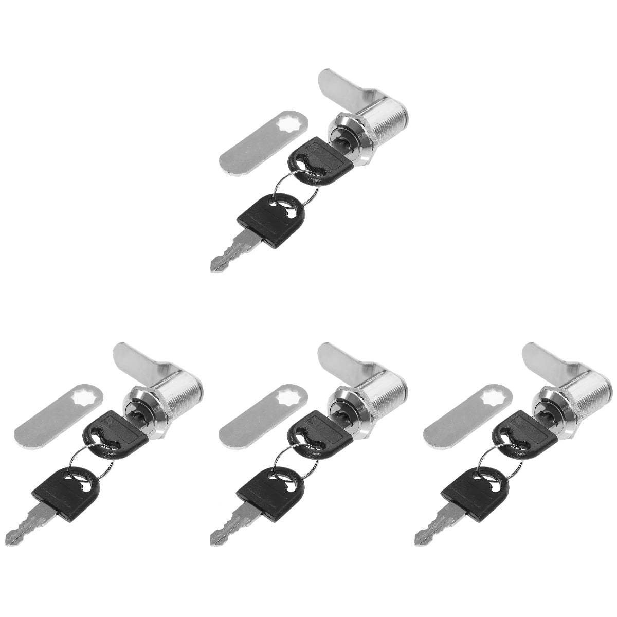 Set of 4 Cam Lock with Keys Showcase Door Tubular Security