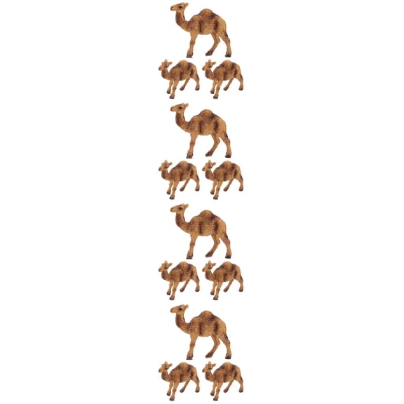 Set of 4 Camel Model Craft Goat Toy Toys Large Animal Figures Child Orange