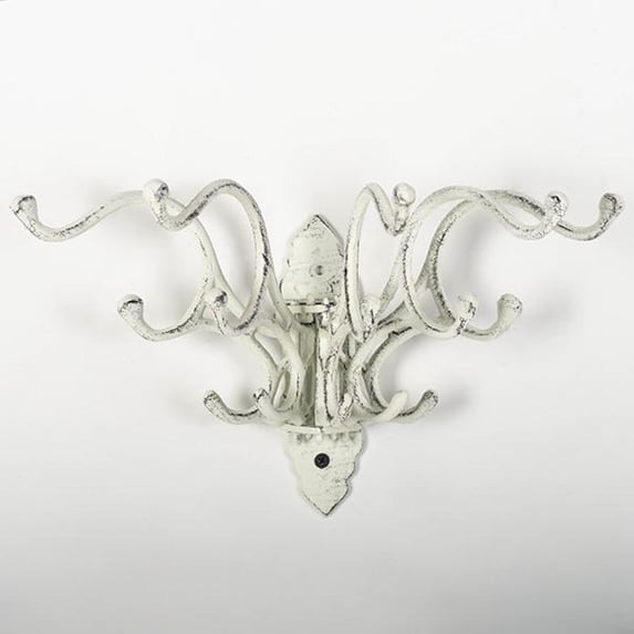 Set of 4 Cast Iron Moveable 5 3 Prong Wall Hooks