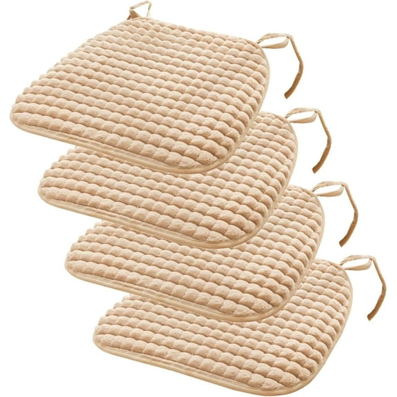 Non Slip Kitchen Dining Chair Pad and Seat Cushion, Machine Washable, 4 Count