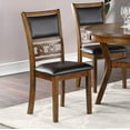 thumbnail image 1 of Set of 4 Chairs in Walnut Color Dining Room Furniture Dining Chairs Unique Design Rubberwood PU Foam Cushion Seat Side Chairs, 1 of 9