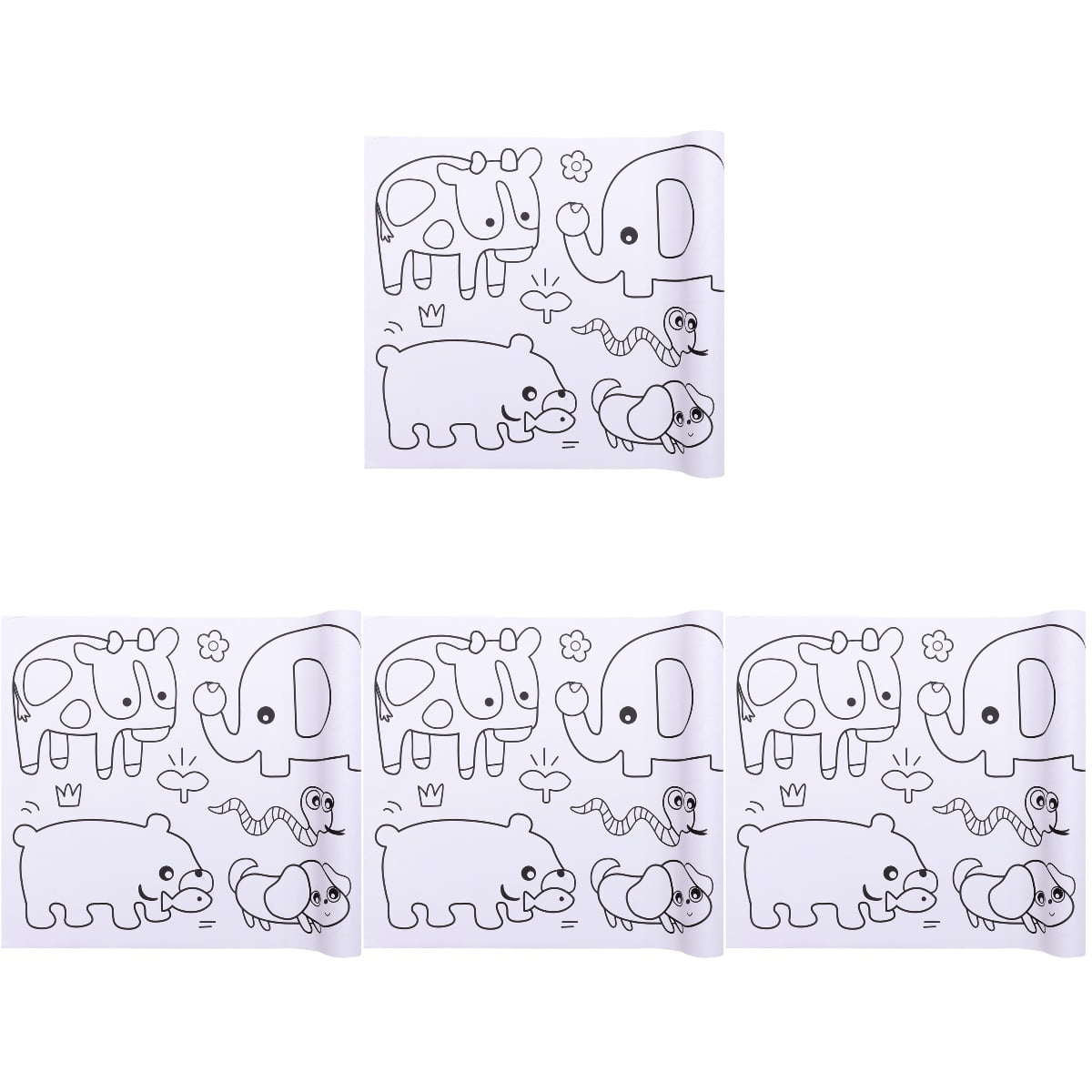 Set of 4 Children’s Children's Graffiti Scroll Kids Drawing Paper Baby ...