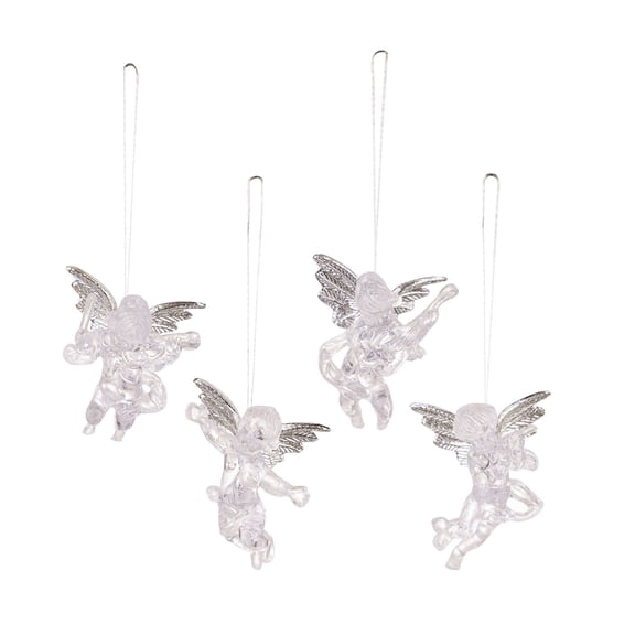 Set of 4 Christmas Angelic Tree Decorations Festival Angelic Ornament for Portable Christmas Decorating