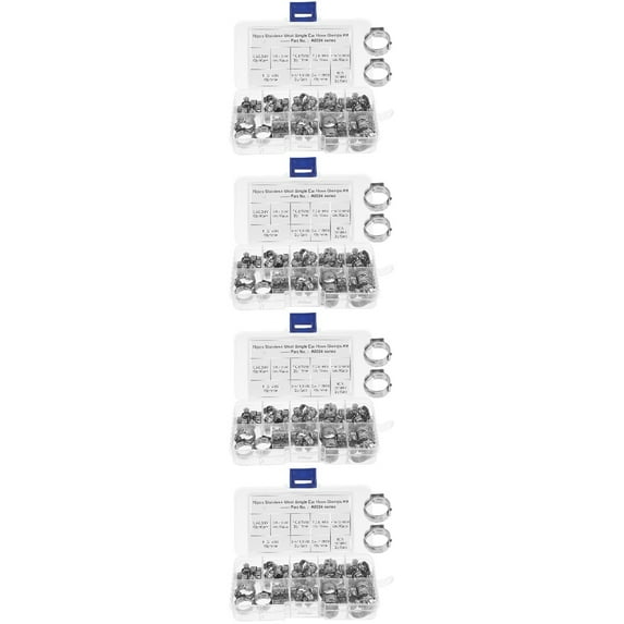 Set of 4 Clamping Ring Double Tube Crimping Tool Silver