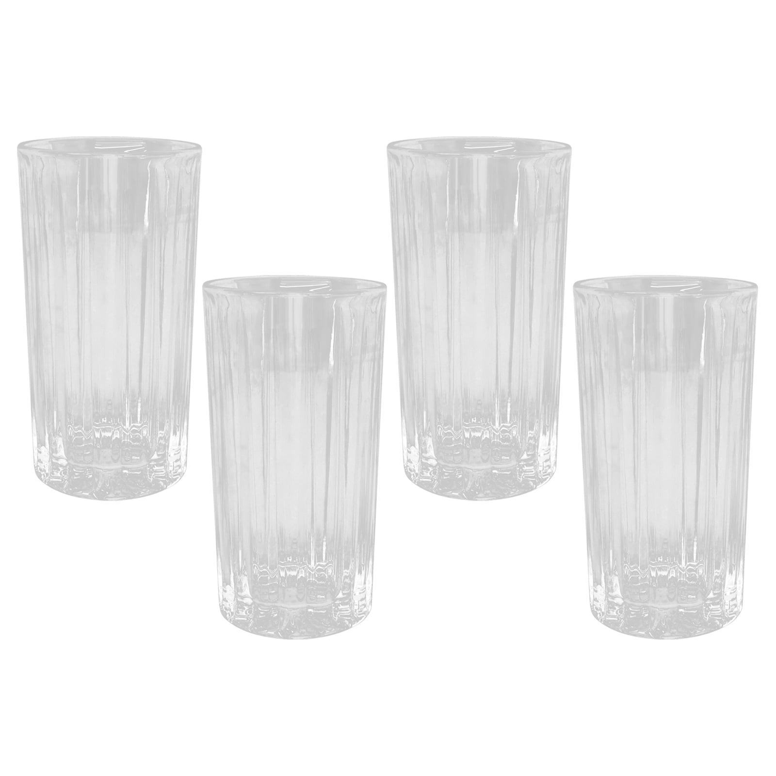 Set Of 4 Clear Highball Drinking Glasses Kitchen Glassware Perfect For Party Gin And Tonic 1482