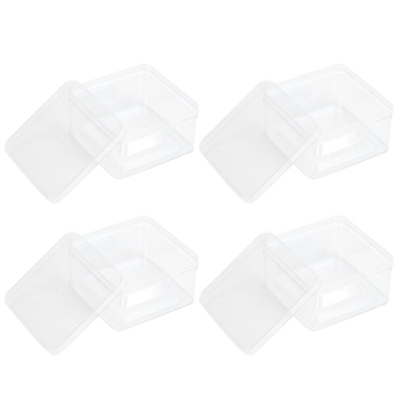 Set of 4 Clear Plastic Candy Snack Storage Containers for Wedding Party Use