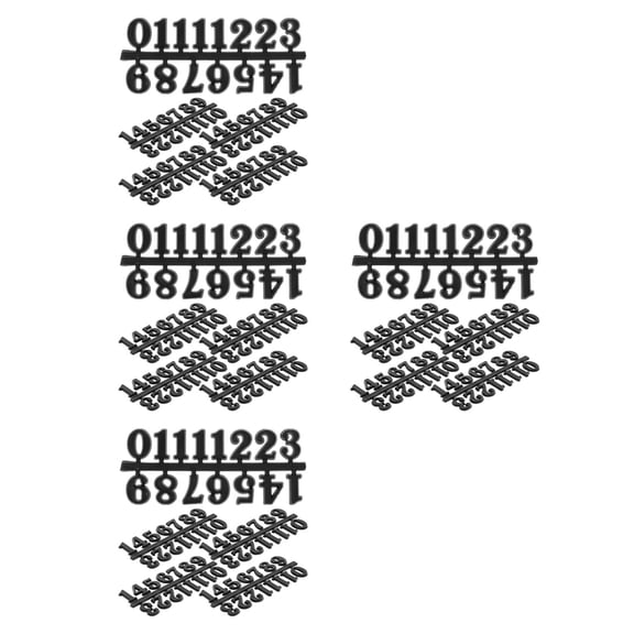 Set of 4 Clock Number Plate DIY Numerals Numbers Parts Black