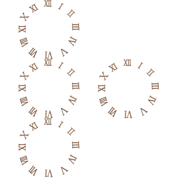 Set of 4 Clock Numerals Supplies Number Numbers Light Brown