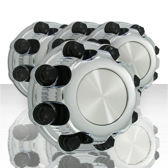 Set of 4 Closed Front and Rear Center Caps for 2000-2010 GMC Yukon XL - Chrome