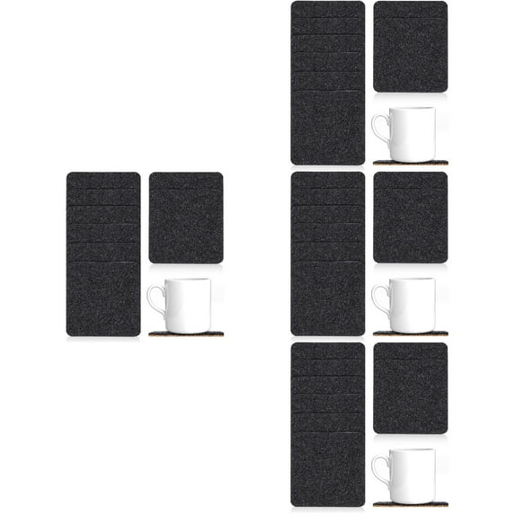 4 PCS Square Felt Coaster Cork Coasters and Home Decor