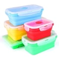 thumbnail image 1 of Set of 4 Collapsible Silicone Storage Containers plus BONUS Ice Tray by Raywer, 1 of 8