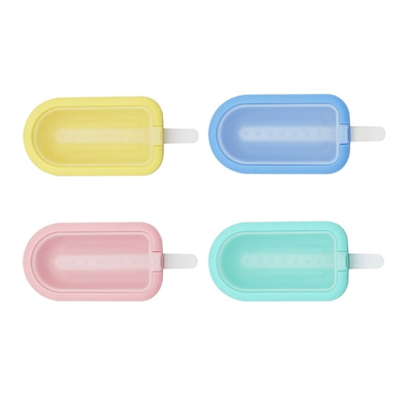 Set of 4 Colorful Silicone Ice Lolly Easy Releases Popsicles Maker Ice Cream Kitchen Tool
