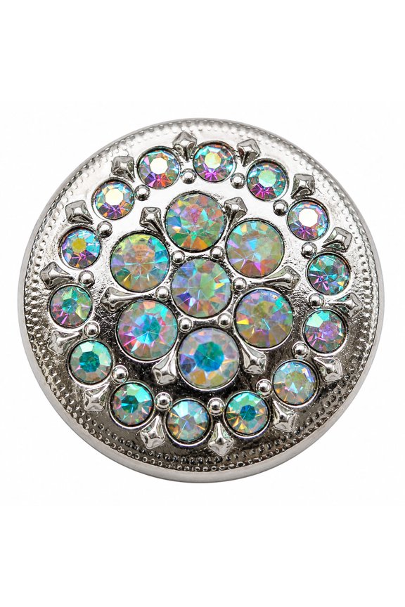 Set of 4 Conchos 1" Dia Rhinestone Horse Saddle Western Bridle Crystal Co162