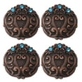 thumbnail image 1 of Set of 4 Conchos Western Saddle Tack Copper Engraved Rhinestone Co541B, 1 of 2