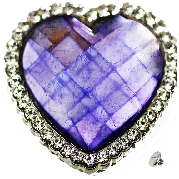 Set of 4 Conchos Western Saddle Tack Lavender Heart Rhinestone Co537