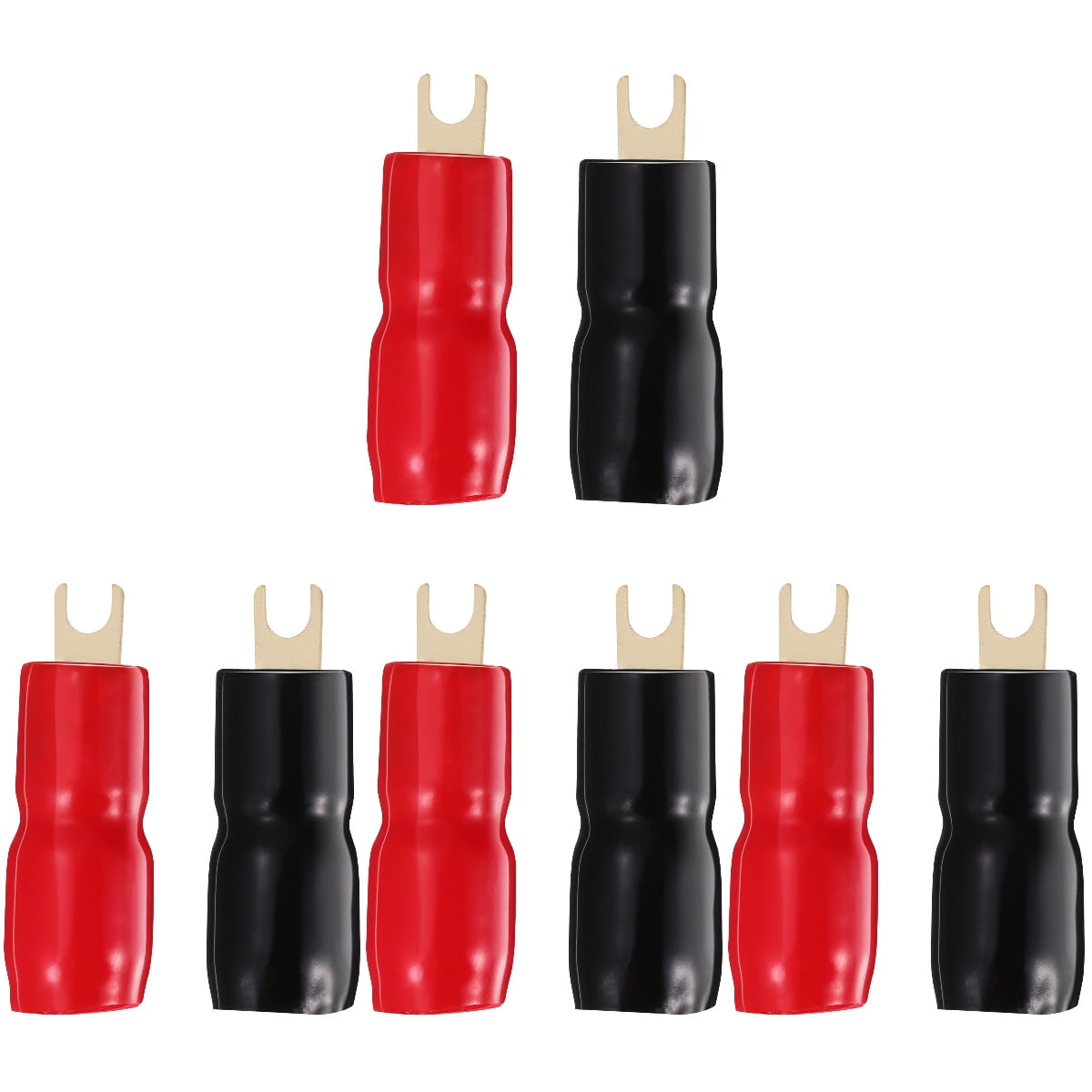 Set of 4 Copper Spade Connector 0ga Terminal Connectors Speakers Crimp