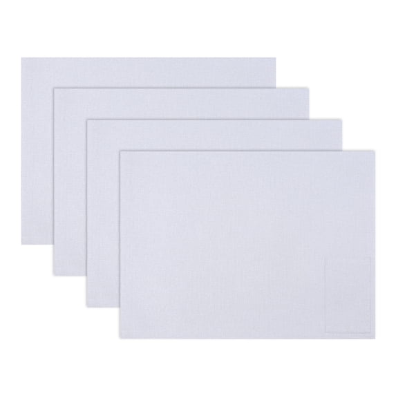Set of 4 Cotton Linen Placemats, Rustic Rectangular Placemats for Dining Table Decor Washable Kitchen Table Mat Wipe Clean Light Gray 17.7x13inch