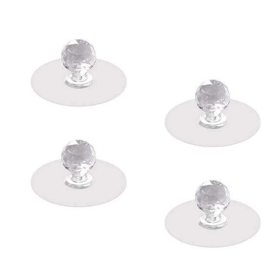 Set of 4 Crystal Cabinet Handles for Stick On Acrylic Knobs (69 characters)