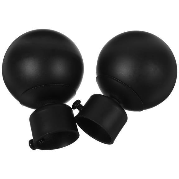 KALLORY Black Rod Finials Iron Curtain Rod End for Decoration 8Pcs