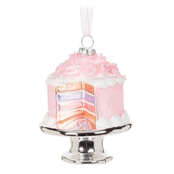 Set of 4 Cut Layer Cake On A Plate Ornament