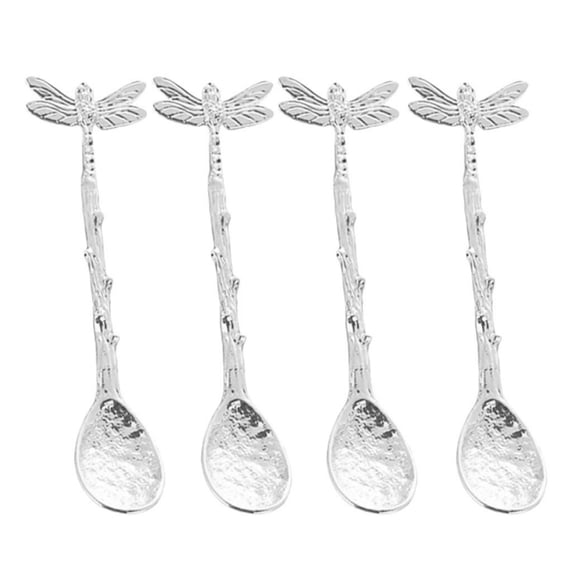 Set of 4 Decorative Dragonflies Teaspoons Creative Dragonflies Designs Handle Teas Spoons Kirsite Tablewares
