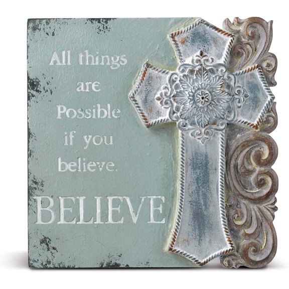 Set of 4 - Decorative Inspirational Jumbo Clothespins Wall Art Sign Plaque