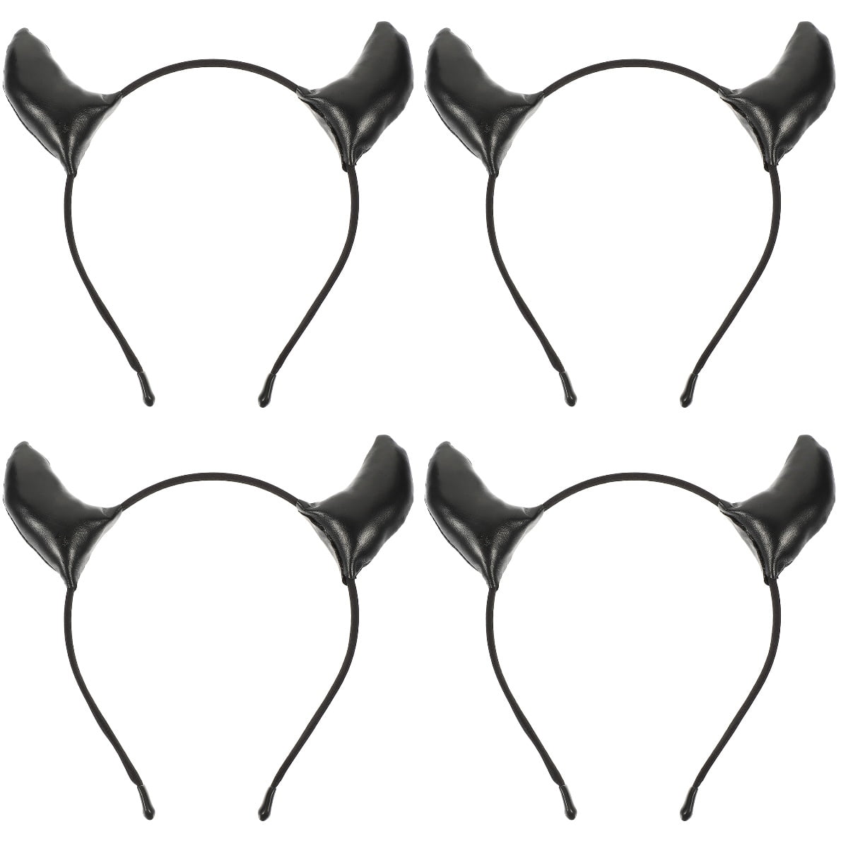 Set of 4 Demon Horn Headband Hair Ribbons Cosplay Headbands Sequin ...