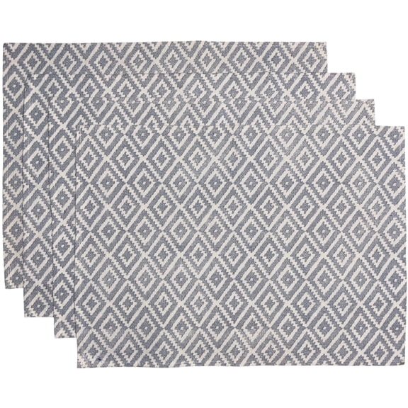 Set of 4, Diamond Design Tapestry Placemats for Dining Table, Table Mat for Dining Room Easy to Clean, Machine Washable Size: 13 x 19 inch.