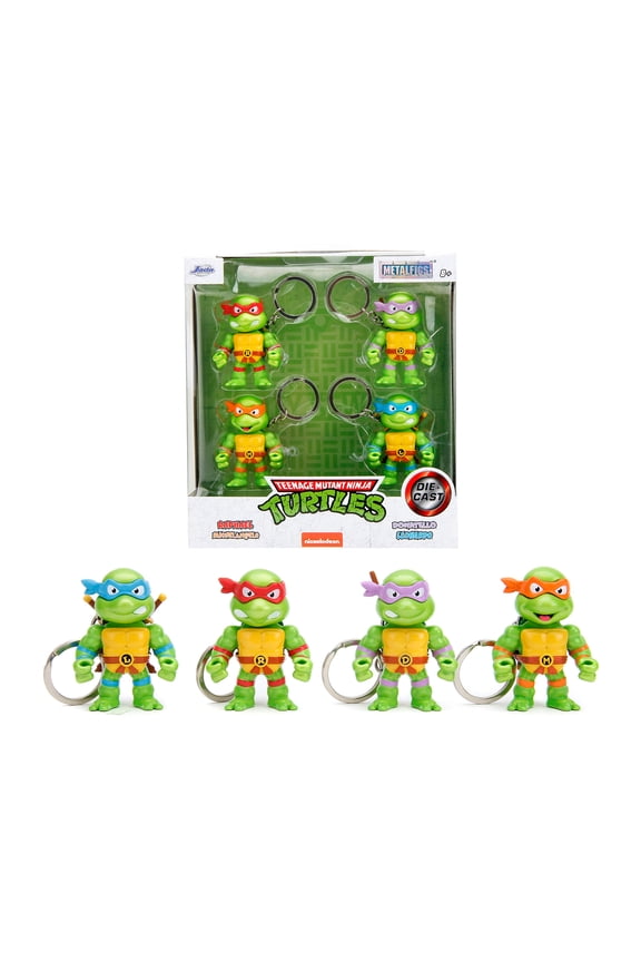 Set of 4 Diecast Figure Key Chains "Teenage Mutant Ninja Turtles" TV Series "Metalfigs" Series Diecast Models by Jada