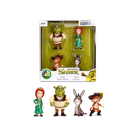 Set of 4 Diecast Figures "Shrek" (2001) Movie "Metalfigs" Series by Jada
