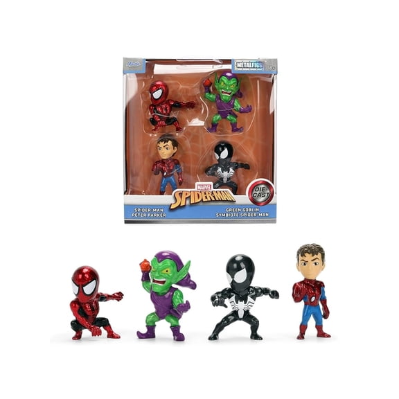 Jada 37319 Diecast Figures Spider-Man Wave 3 Metal Figs Series Diecast Models - Set of 4