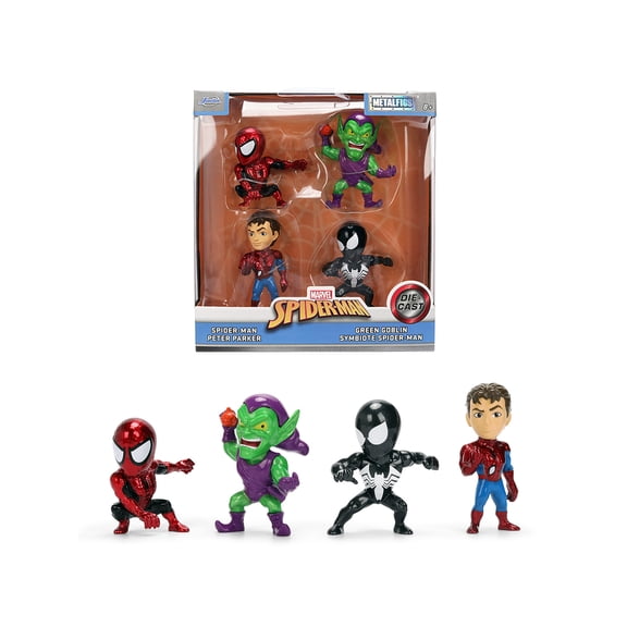 Set of 4 Diecast Figures "Spider-Man" Wave 3 "Metalfigs" Series Diecast Models by Jada