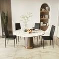 thumbnail image 1 of Set of 4 Dining Side Chairs PU Leather Elegant Design Home Kitchen Furniture Black, 1 of 8