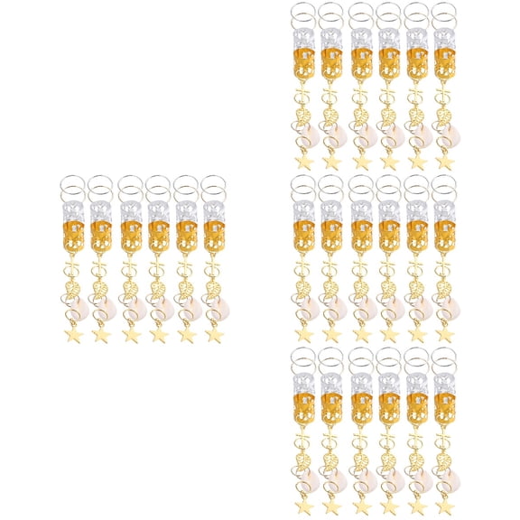 Set of 4 Dreadlock Hair Ring Bands Clear Rings for Girls Woman