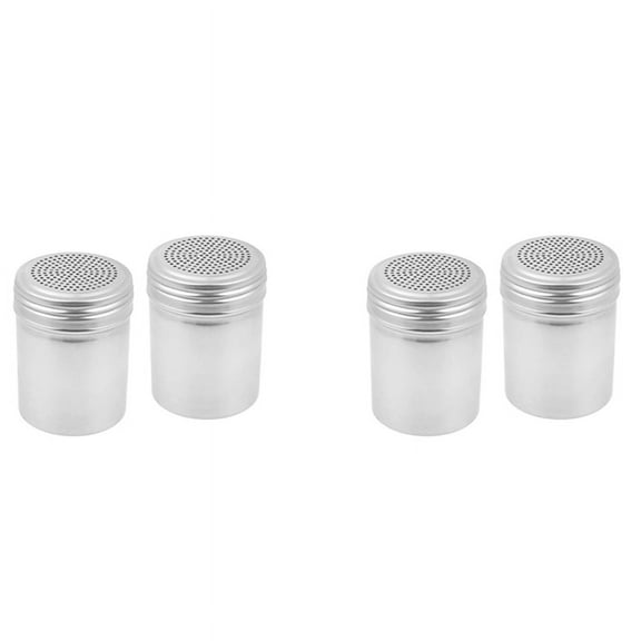 (Set of 4) Dredge Shakers 10 Oz, Stainless Steel Spice Shakers Baking/Cooking