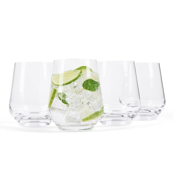 Set of 4 Drinking Glasses |13.5 Tumbler | Cocktail, Water, Whiskey, and Wine Glass