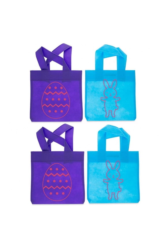 Set of 4 Easter Tote Bags 6 Inches x 9 Inches
