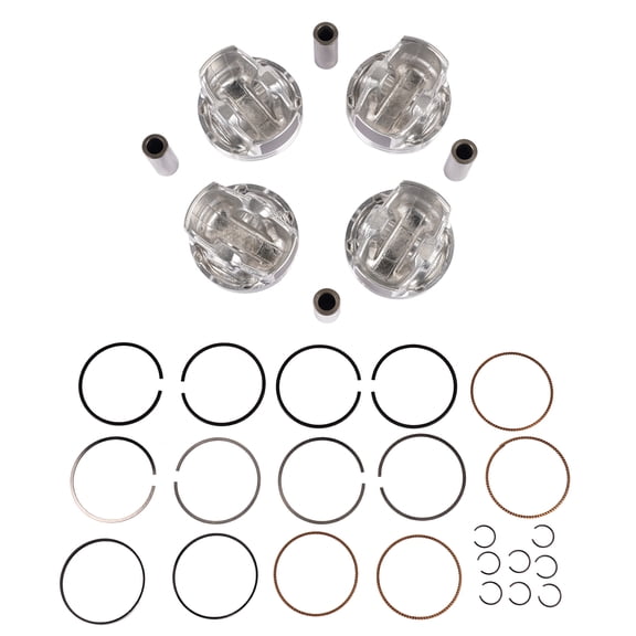 GELUOXI Set of 4 Engine Pistons & Rings 25192330 for Chevrolet Sonic Sedan 2012-2018 1.8L Silver