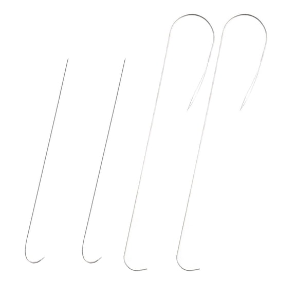 Set of 4 Essential Beading Tool Large Eye Curved Needle Plus Bead Needle Threader Jewelry Crafting Beading Tools