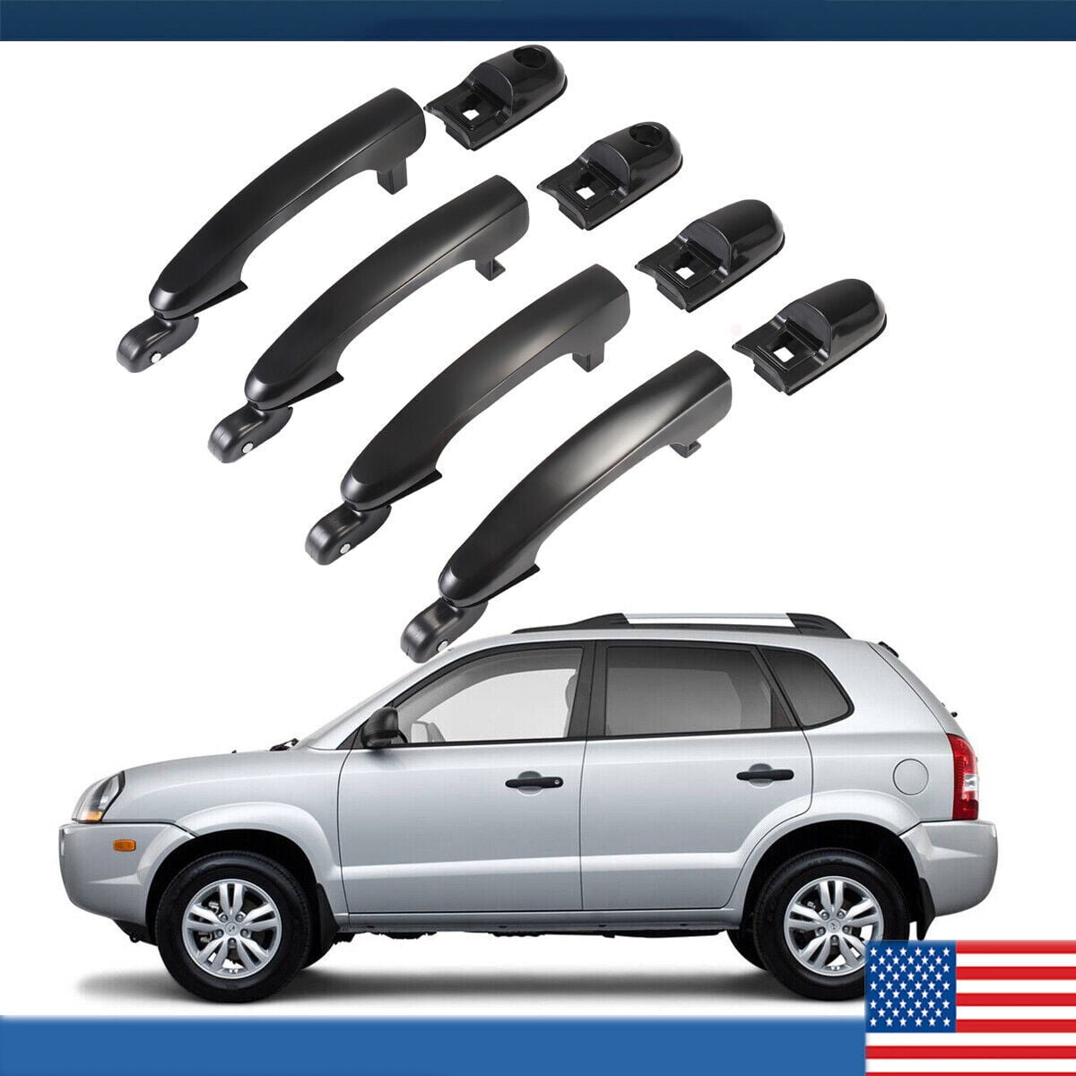 RT Front Door Handle Outer HYUNDAI TUCSON 2005-2009 Info: W/o Keyless Entry; Black | Ponce Body - Foto 9