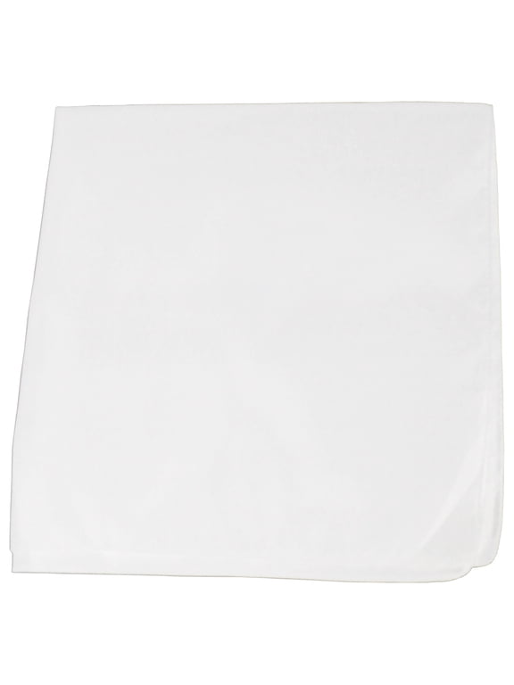 Set of 4 Extra Large Men's Handkerchiefs Super Soft (White)