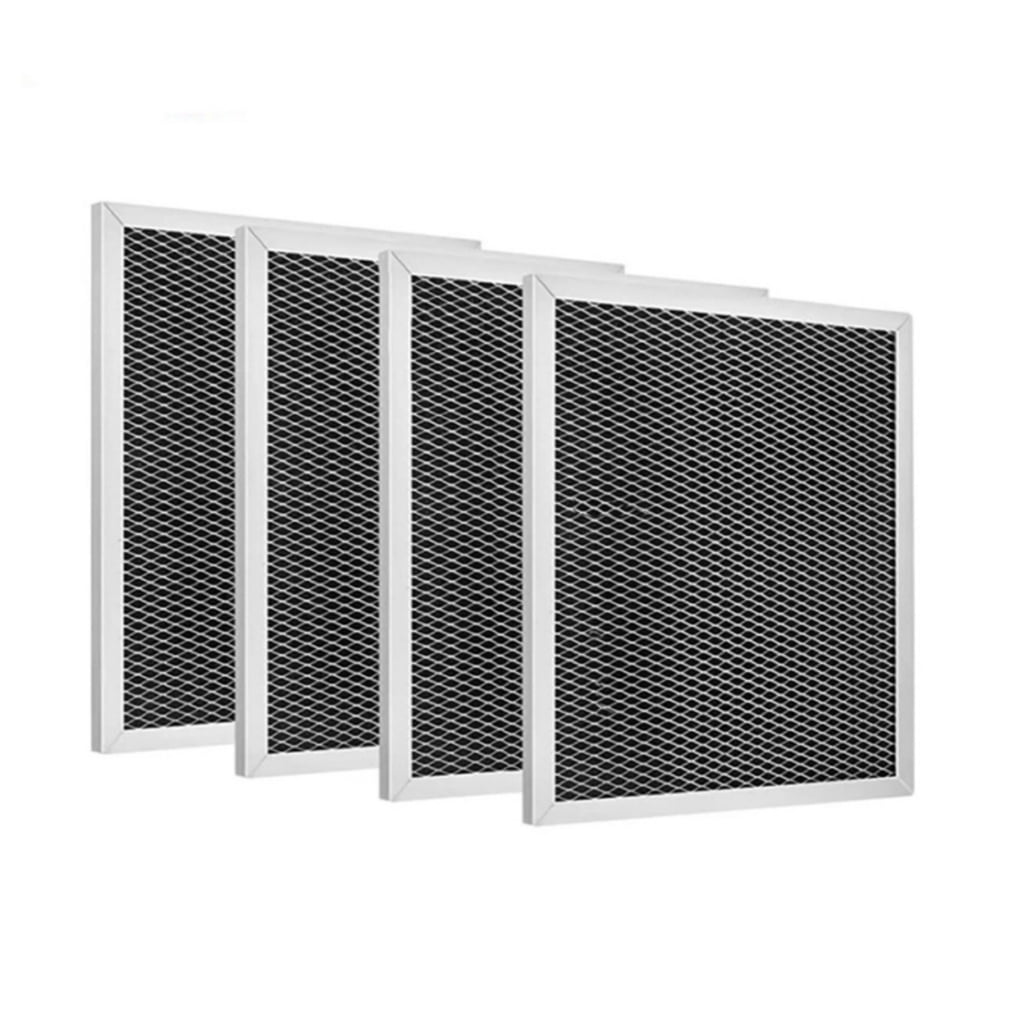 Set of 4 Extractor Hood Filter Kitchen Absorber Filter Portable Extractor Hood Filter Aluminum Texture for Kitchen
