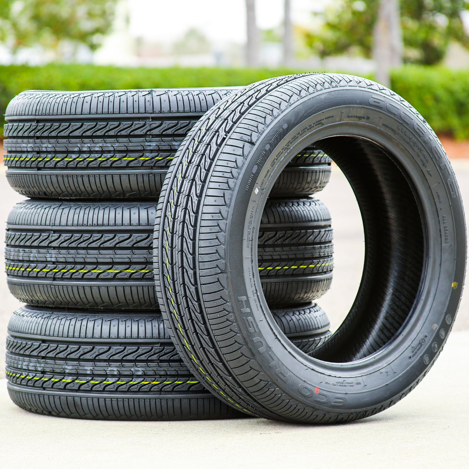 (FOUR) Accelera Eco Plush 225/60R15 96V A/S All Season Tires Fits: 1988-89 Ford Mustang LX, 1997-2000 BMW 528i Base