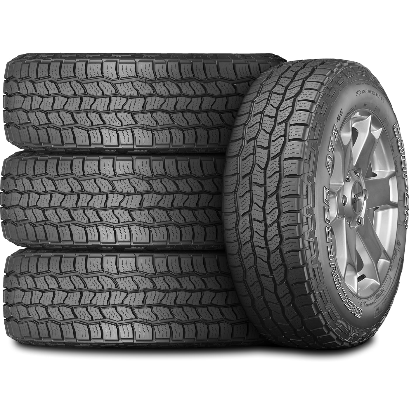 Set of 4 (FOUR) Cooper Discoverer AT3 4S 265/75R15 112T A/T All Terrain Tires Fits: 1999-2000 Toyota Tacoma SR5, 1999 Ford Ranger XLT