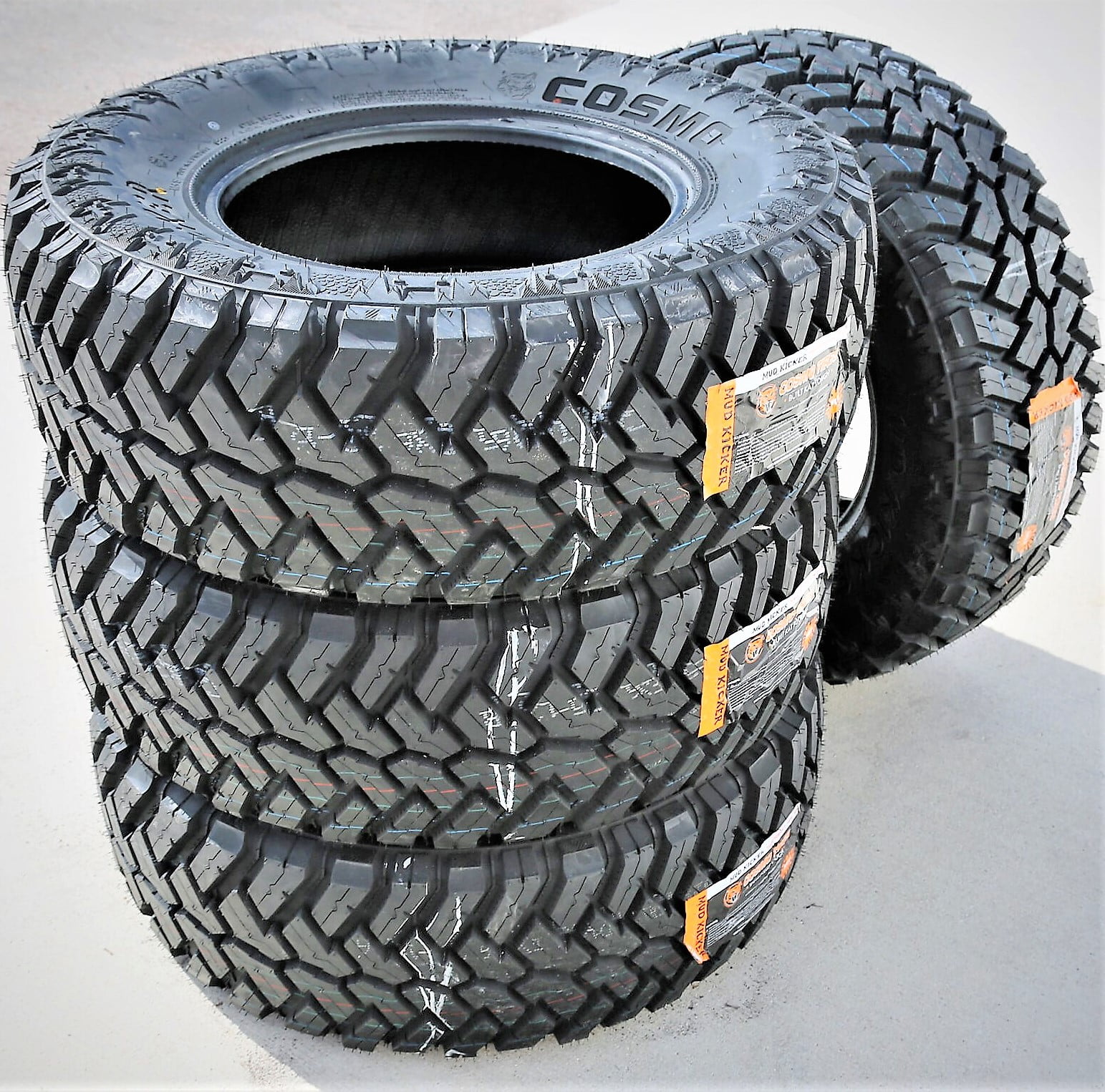 Set of 4 (FOUR) Cosmo Mud Kicker LT 33X12.50R20 Load F (12 Ply) MT M/T Mud Tires